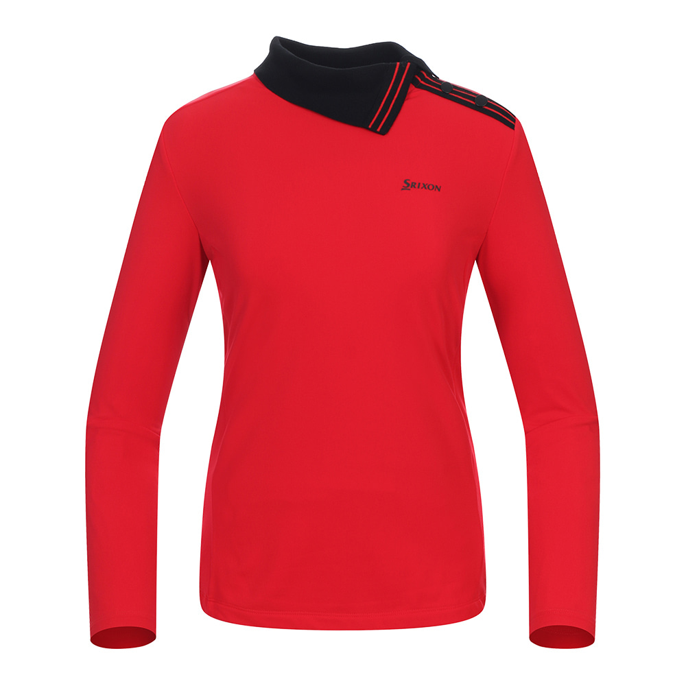 [스릭슨] 니트 하이브리드 목폴라 티셔츠 SR21522TL62-RED